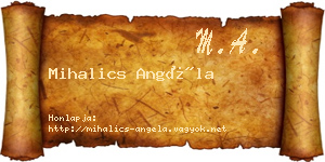 Mihalics Angéla névjegykártya